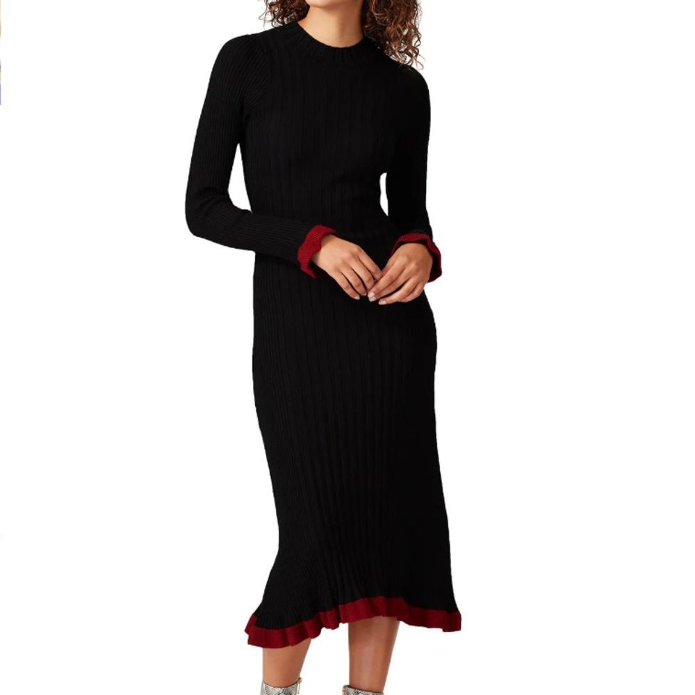 Veda Black Figgy Dress Wool Size Small